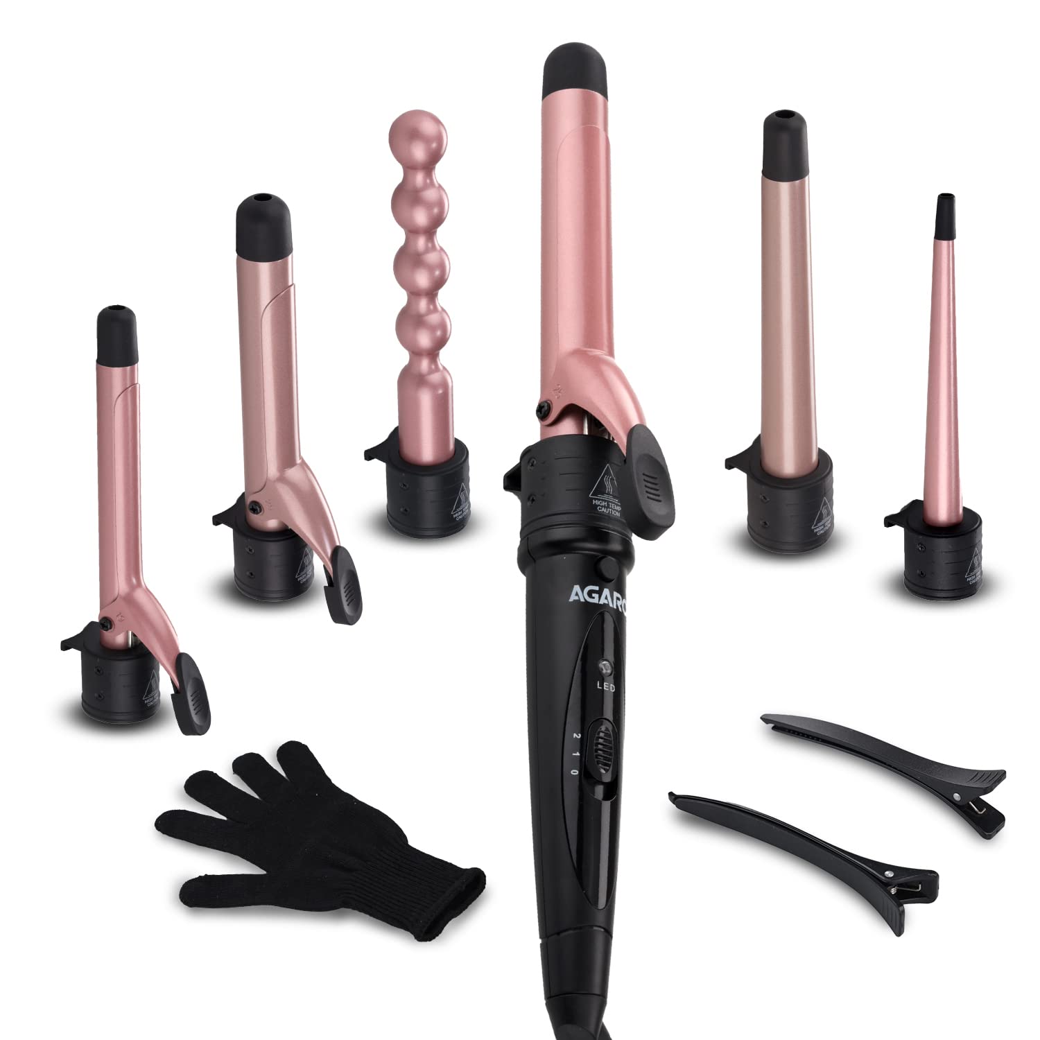 AGARO HS1707 6-in-1 Multi Hair Styler, Curling Wand Set, Instant